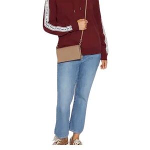 Coach Ana Foldover Crossbody Clutch. Taupe.